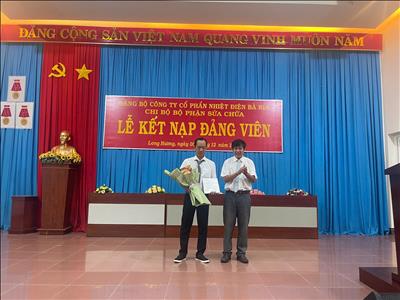 Chi bộ bộ phận Sửa chữa – Đảng bộ Công ty cổ phần Nhiệt điện Bà Rịa tổ chức lễ kết nạp Đảng viên mới