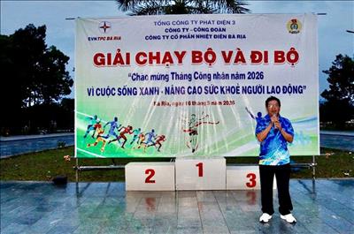 Công ty cổ phần Nhiệt điện Bà Rịa tổ chức thành công  giải chạy bộ hưởng ứng Tháng Công nhân năm 2026